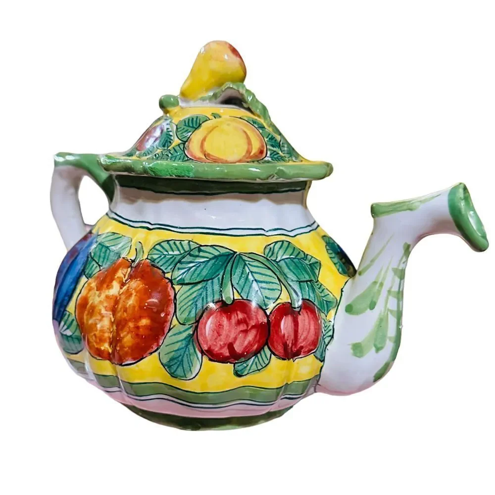 Vintage Ravello Hand Painted Italian Ceramic Teapot 